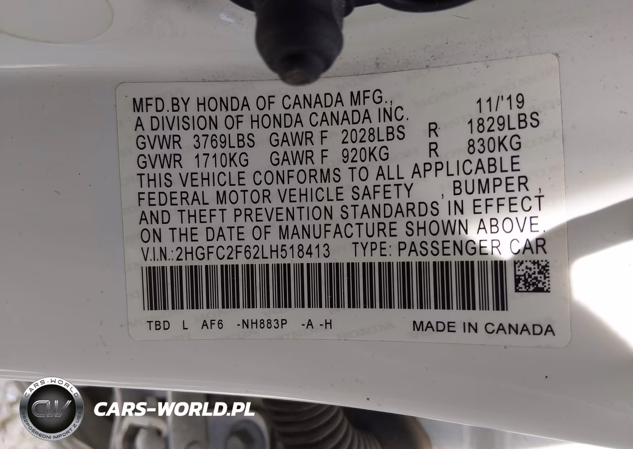 2020 Honda Civic Lx VIN:2HGFC2F62LH518413 - 9