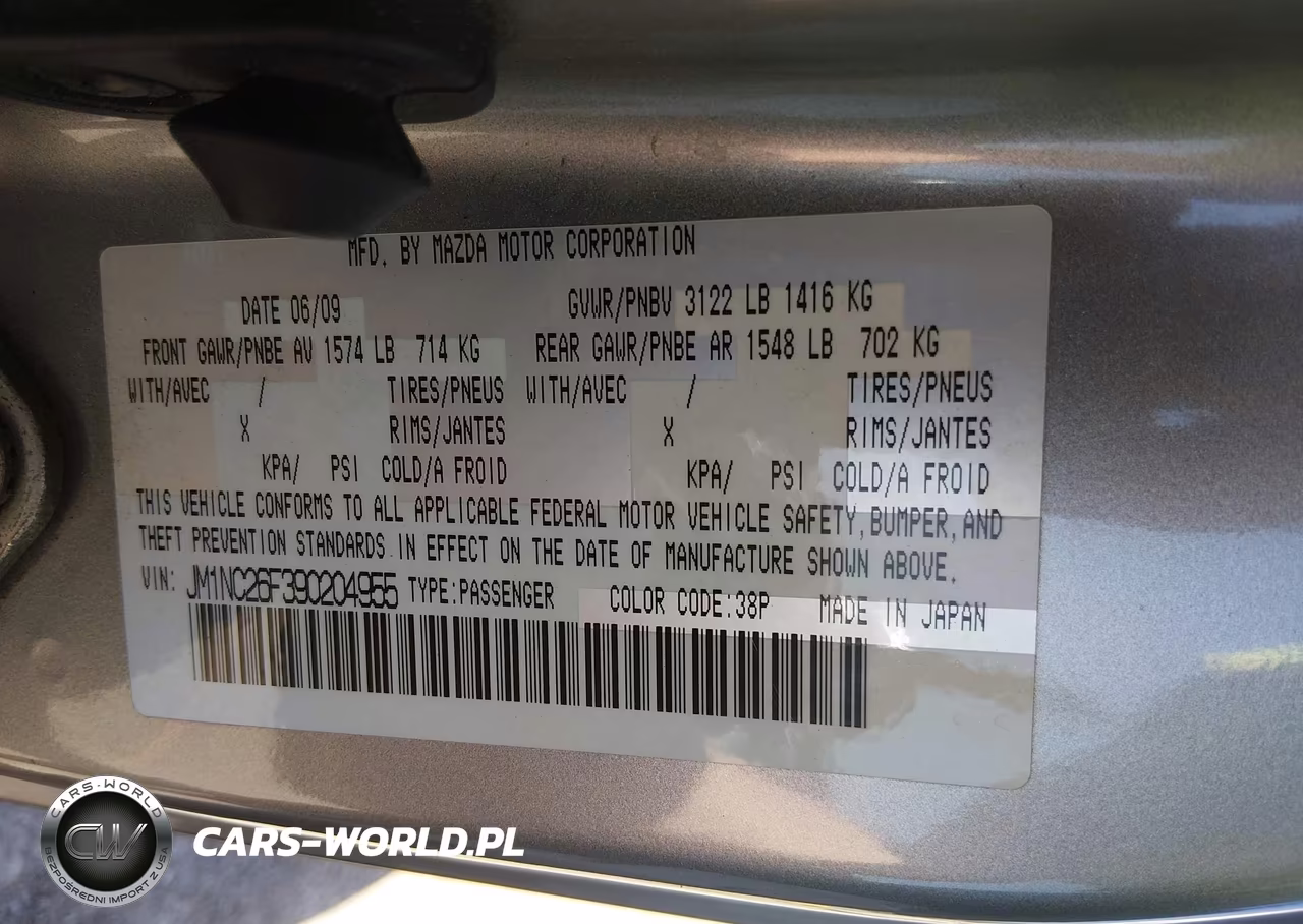 2009 Mazda Mx-5 Miata Grand Touring VIN:JM1NC26F390204955 - 9