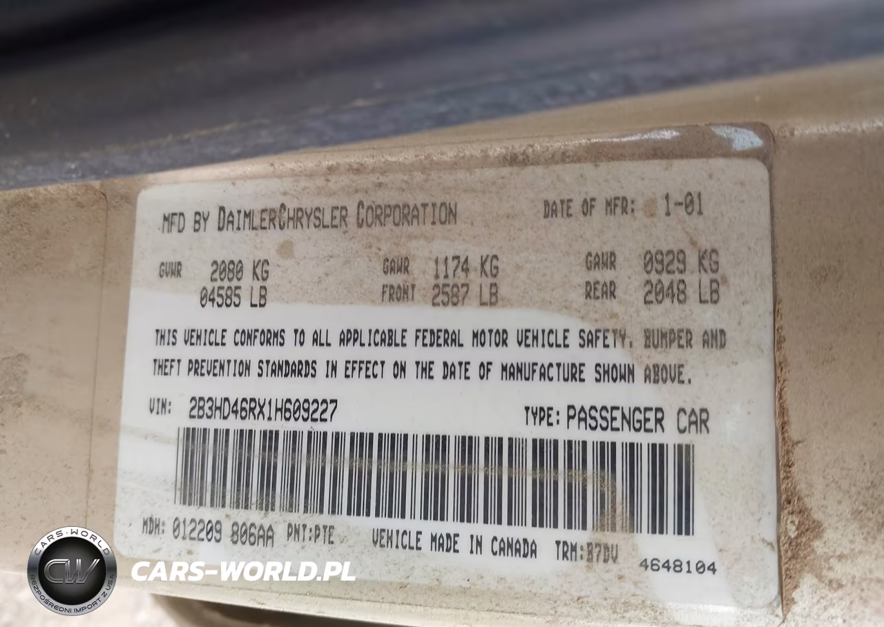 2001 Dodge Intrepid Se VIN:2B3HD46RX1H609227 - 9