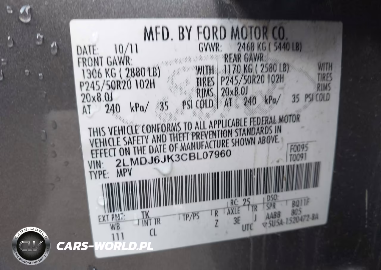 2012 Lincoln Mkx VIN:2LMDJ6JK3CBL07960 - 9