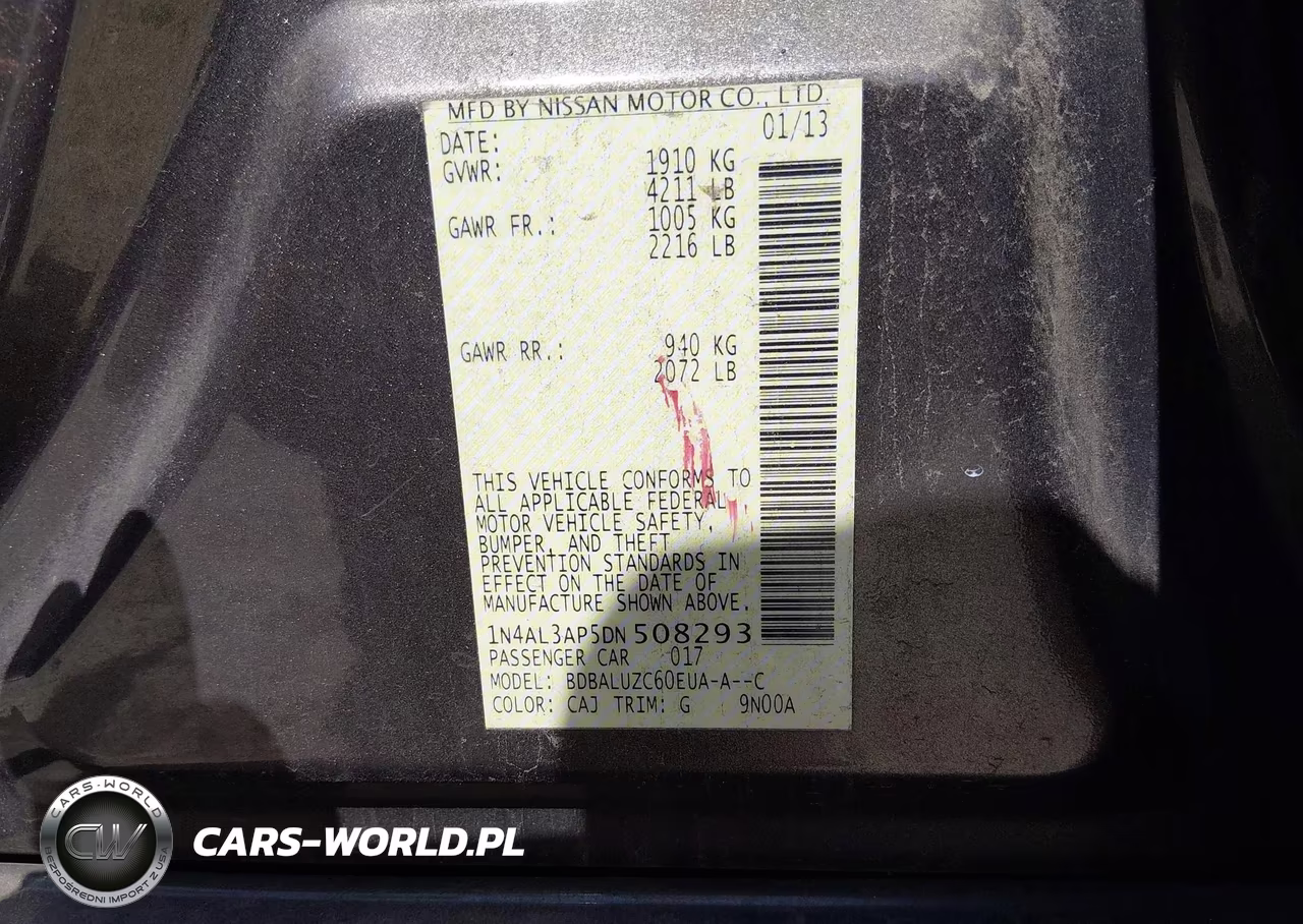 2013 Nissan Altima 2.5 Sv VIN:1N4AL3AP5DN508293 - 9