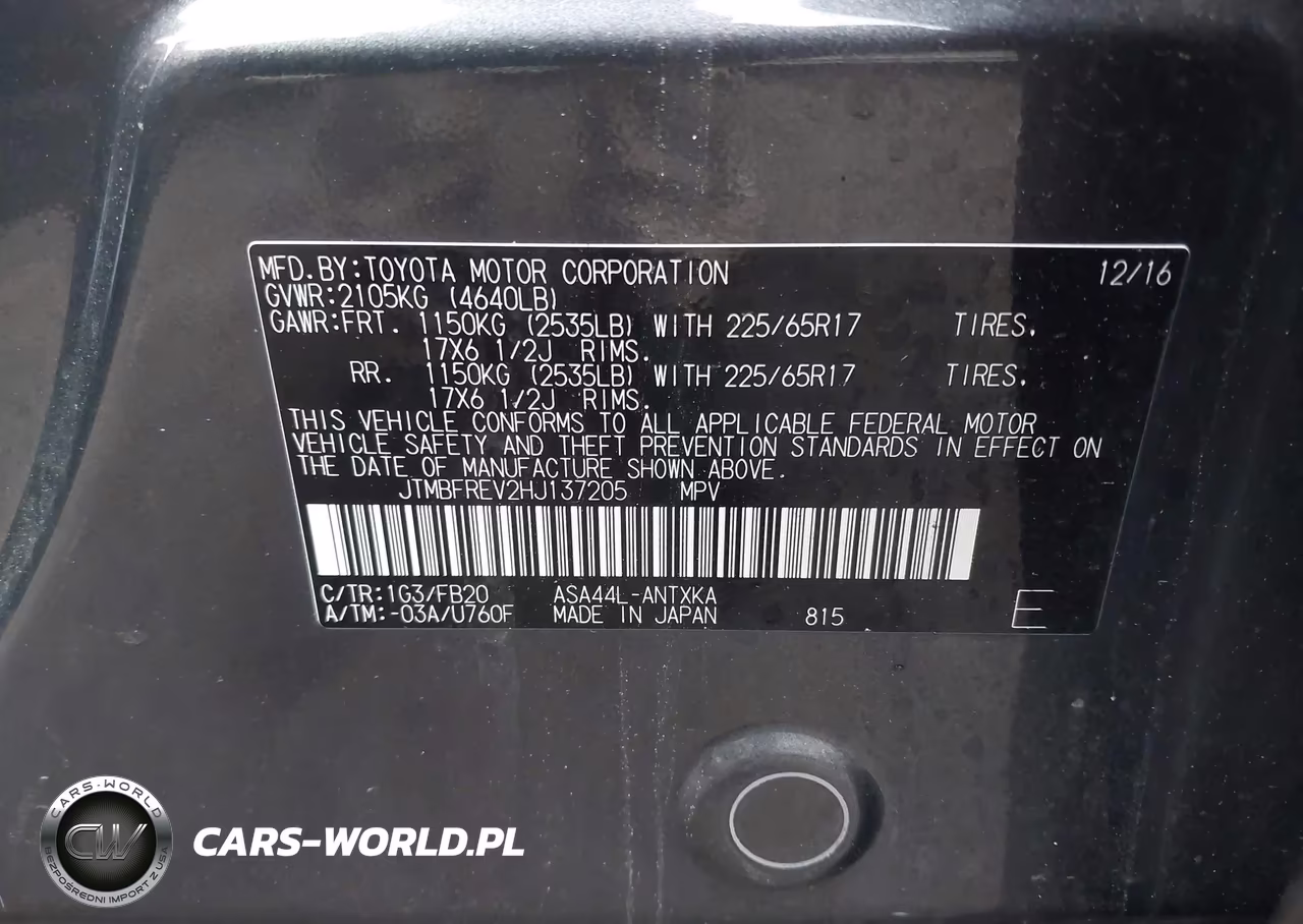 2017 Toyota Rav4 Le VIN:JTMBFREV2HJ137205 - 9