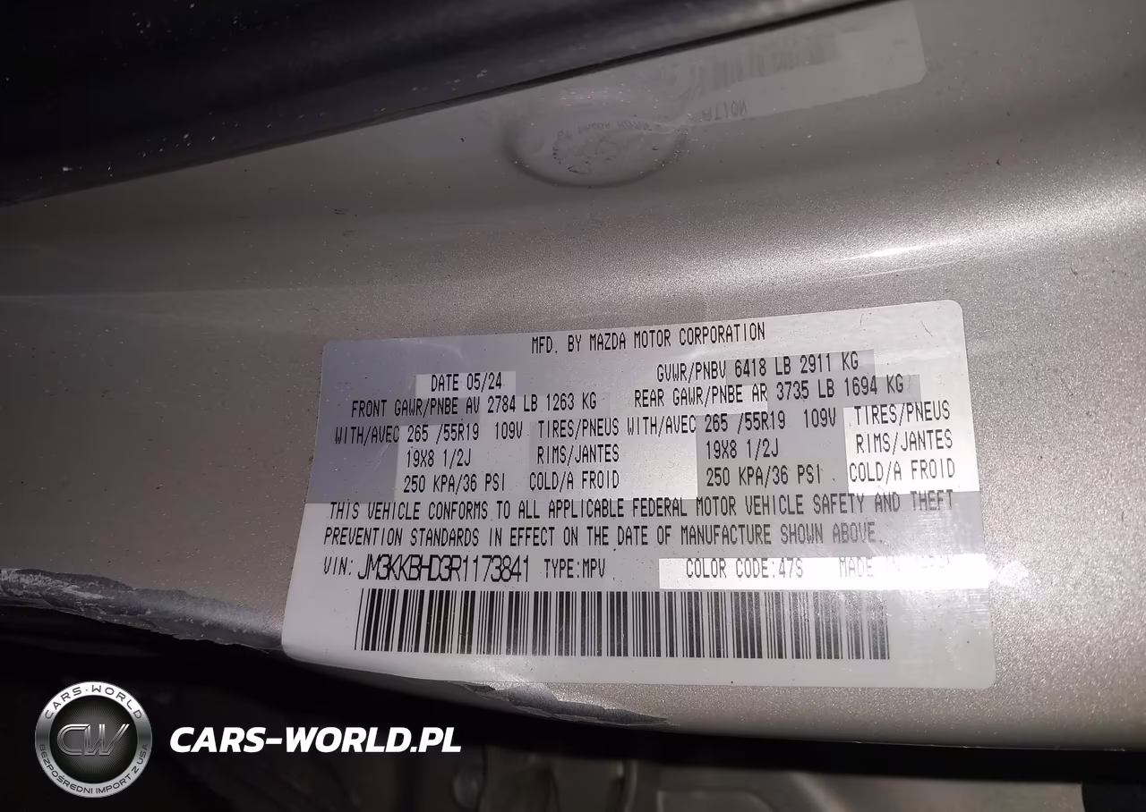 2024 Mazda Cx-90 3.3 Turbo Preferred VIN:JM3KKBHD3R1173841 - 9