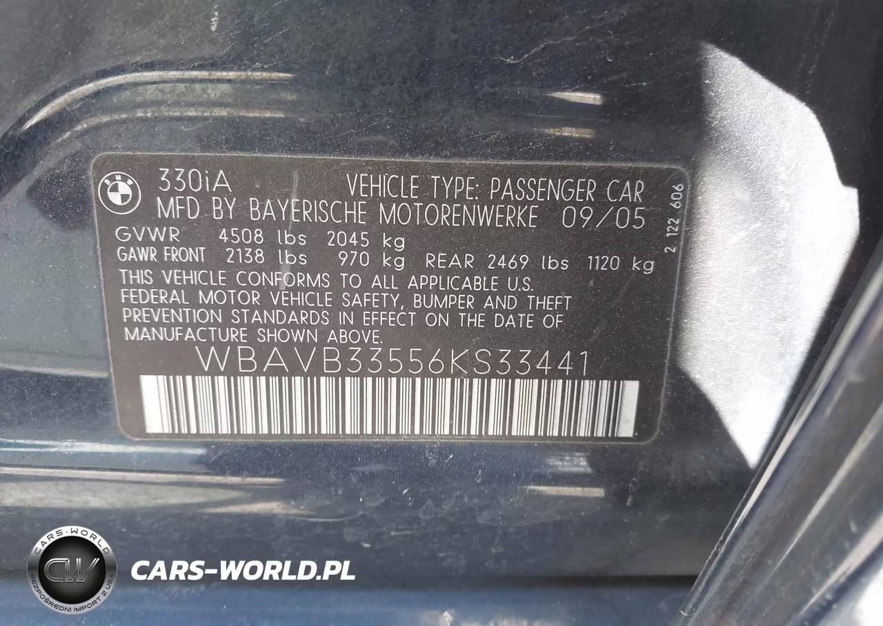 2006 BMW 330I VIN:WBAVB33556KS33441 - 9