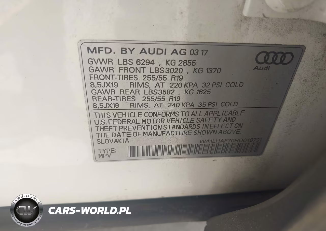 2017 Audi Q7 2.0T Premium VIN:WA1LHAF70HD048791 - 9