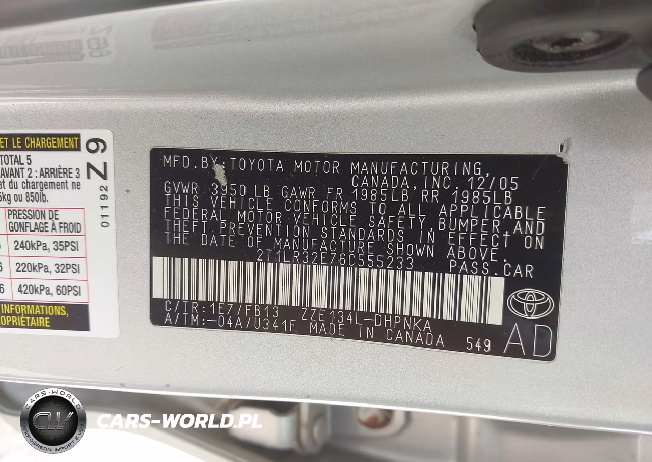 2006 Toyota Matrix Xr VIN:2T1LR32E76C555233 - 9