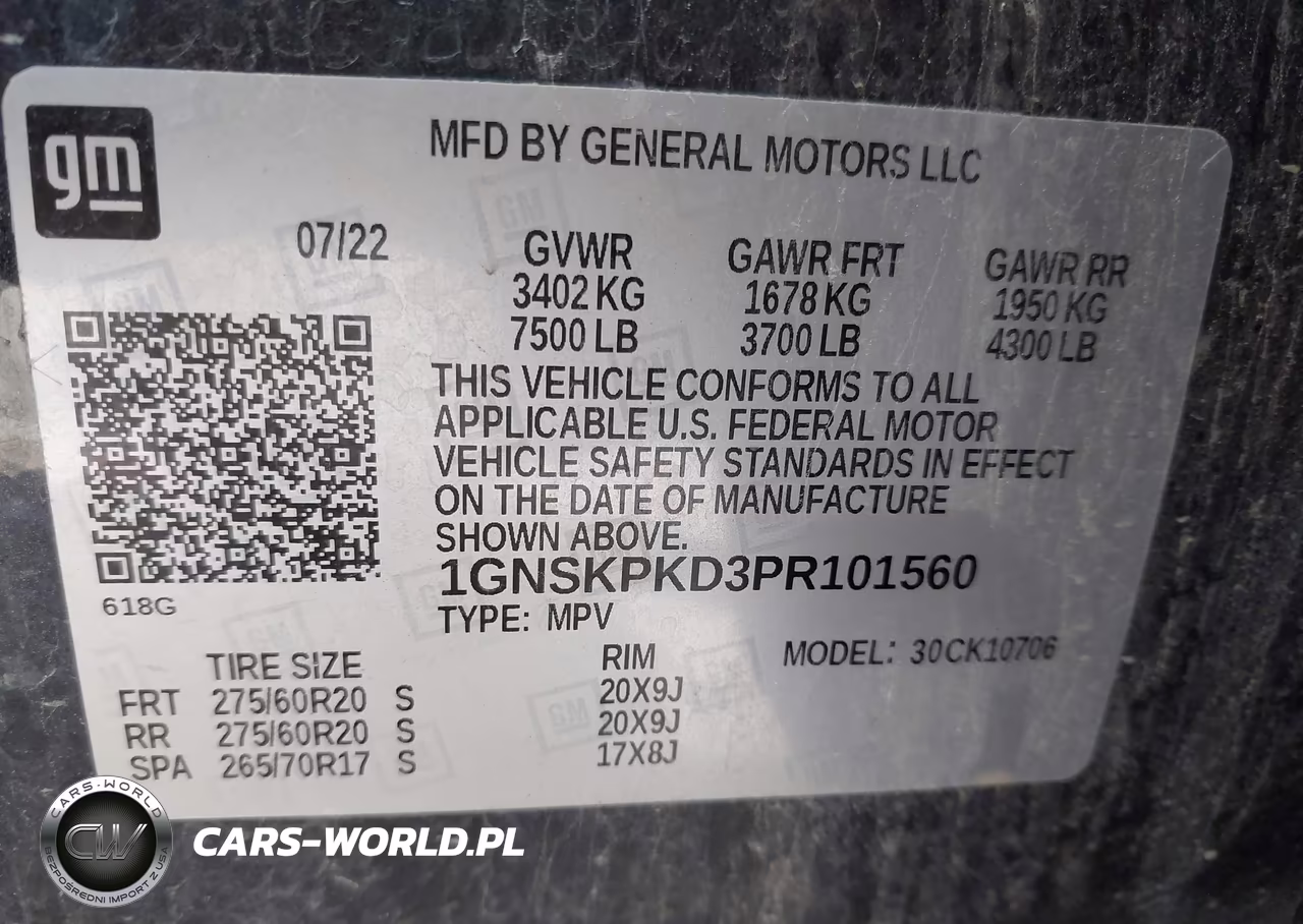 2023 Chevrolet Tahoe 4Wd Z71 VIN:1GNSKPKD3PR101560 - 9