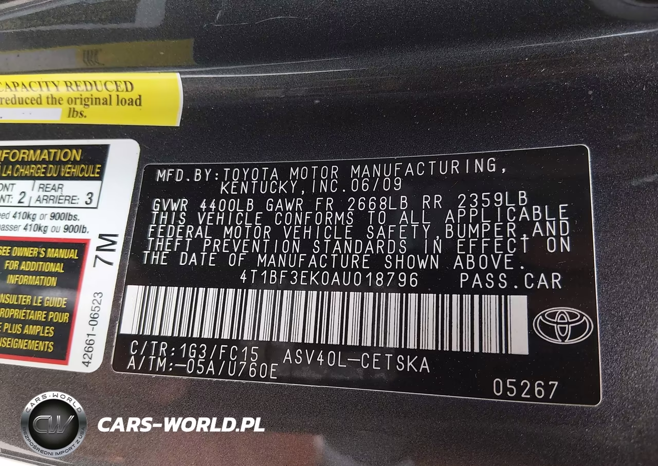 2010 Toyota Camry Se VIN:4T1BF3EK0AU018796 - 9