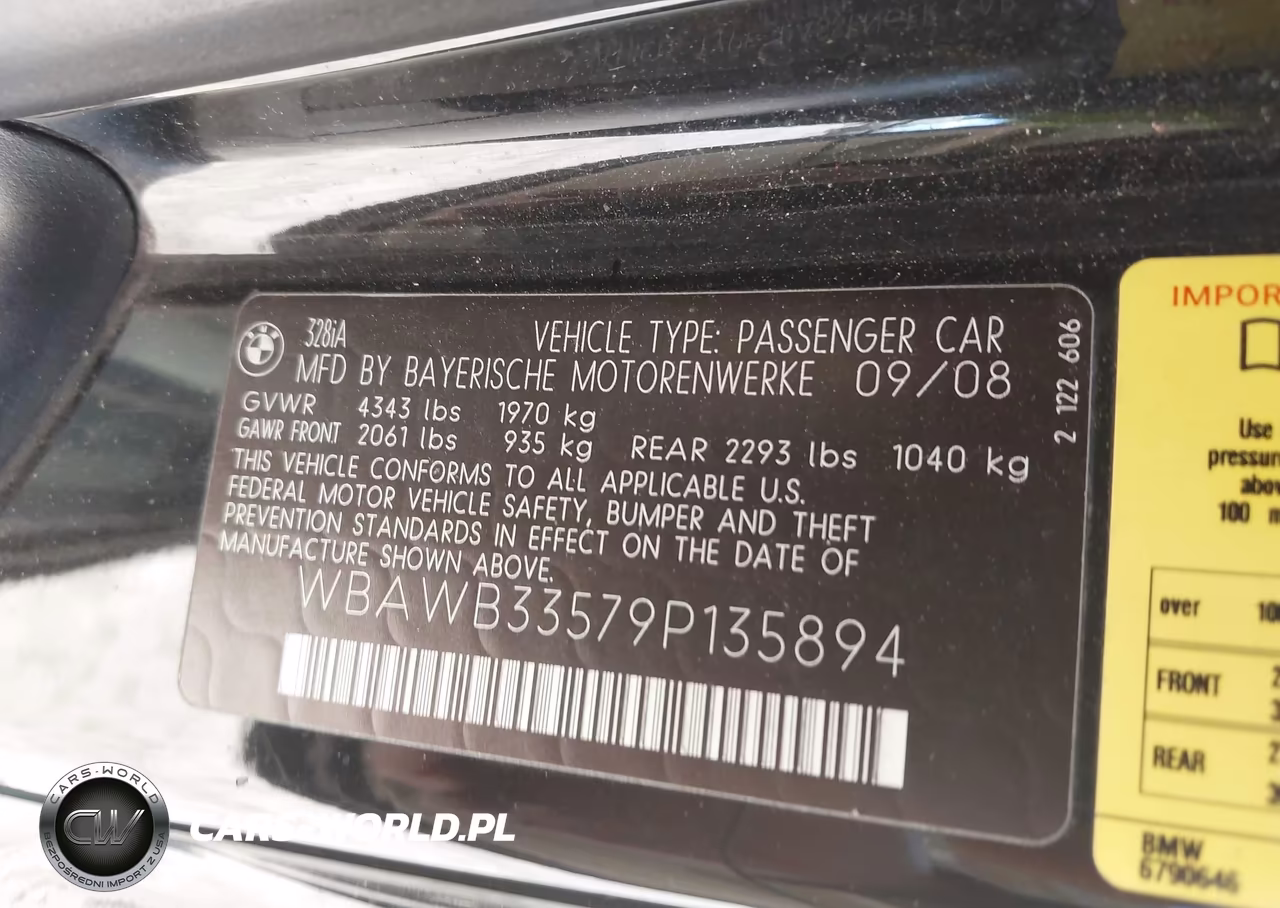 2009 BMW 328I VIN:WBAWB33579P135894 - 9