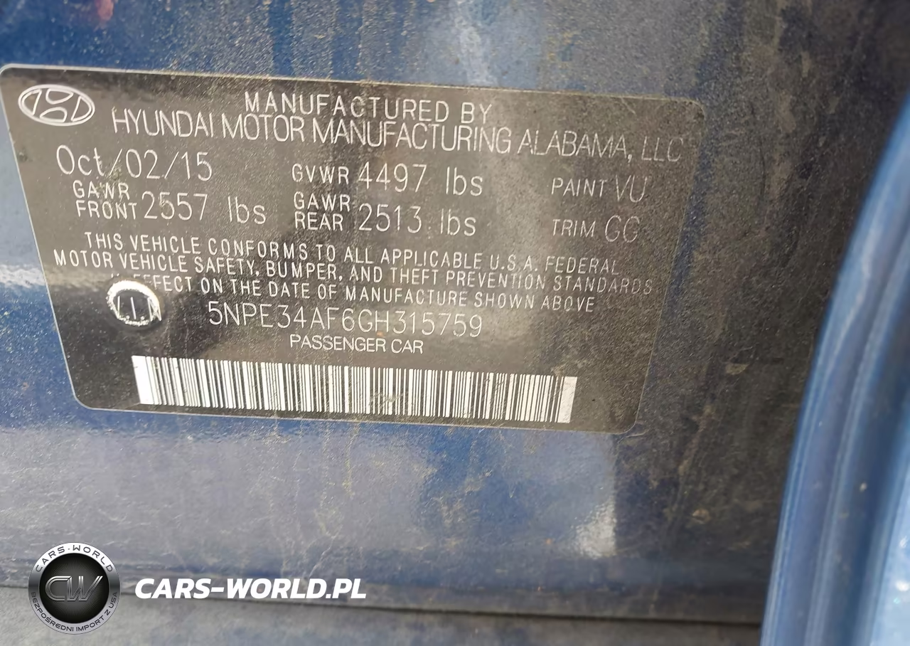 2016 Hyundai Sonata Sport VIN:5NPE34AF6GH315759 - 9