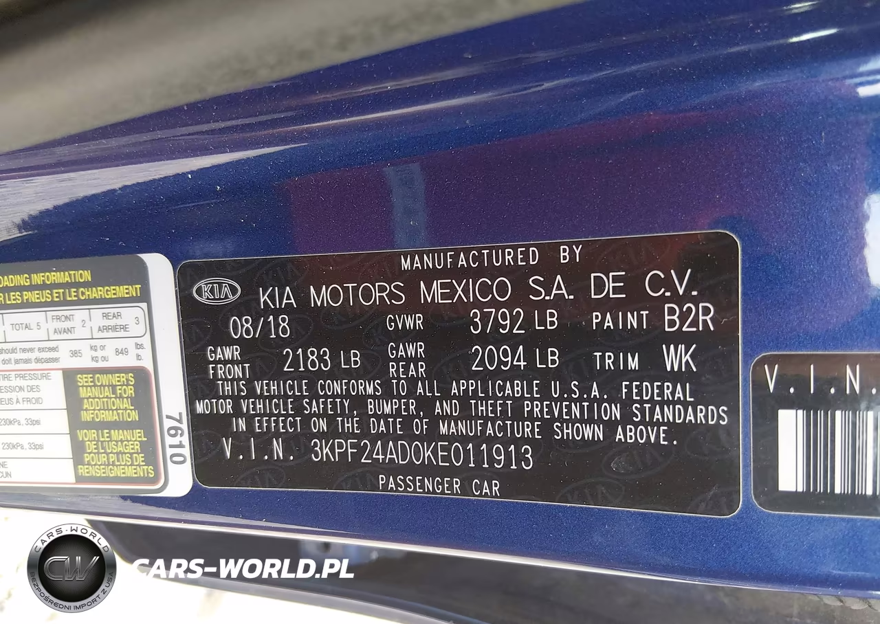2019 Kia Forte Lxs VIN:3KPF24AD0KE011913 - 9