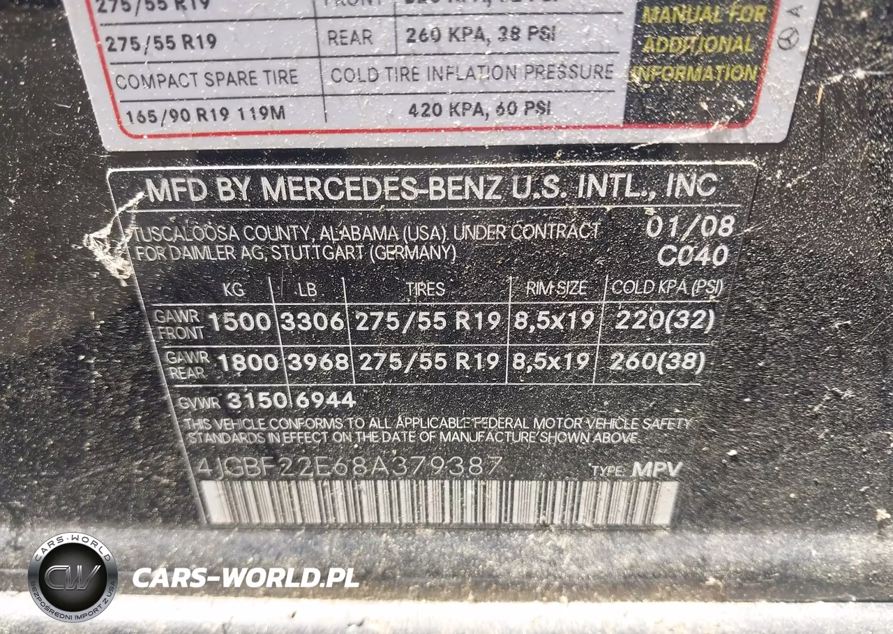 2008 Mercedes-Benz Gl 320 Cdi 4Matic VIN:4JGBF22E68A379387 - 9
