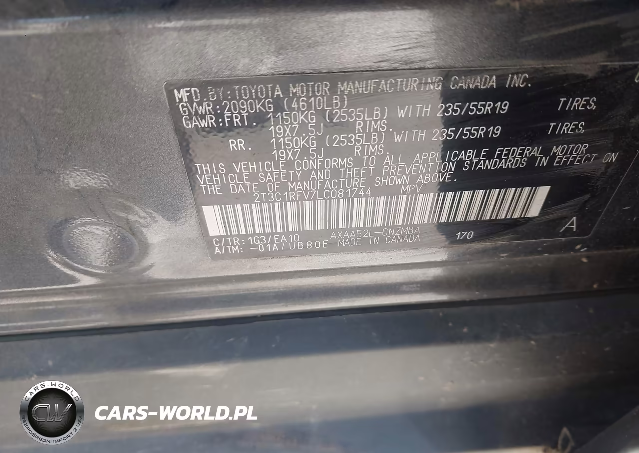 2020 Toyota Rav4 Xle Premium VIN:2T3C1RFV7LC081744 - 9