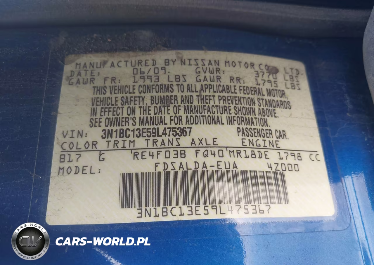 2009 Nissan Versa 1.8S VIN:3N1BC13E59L475367 - 9