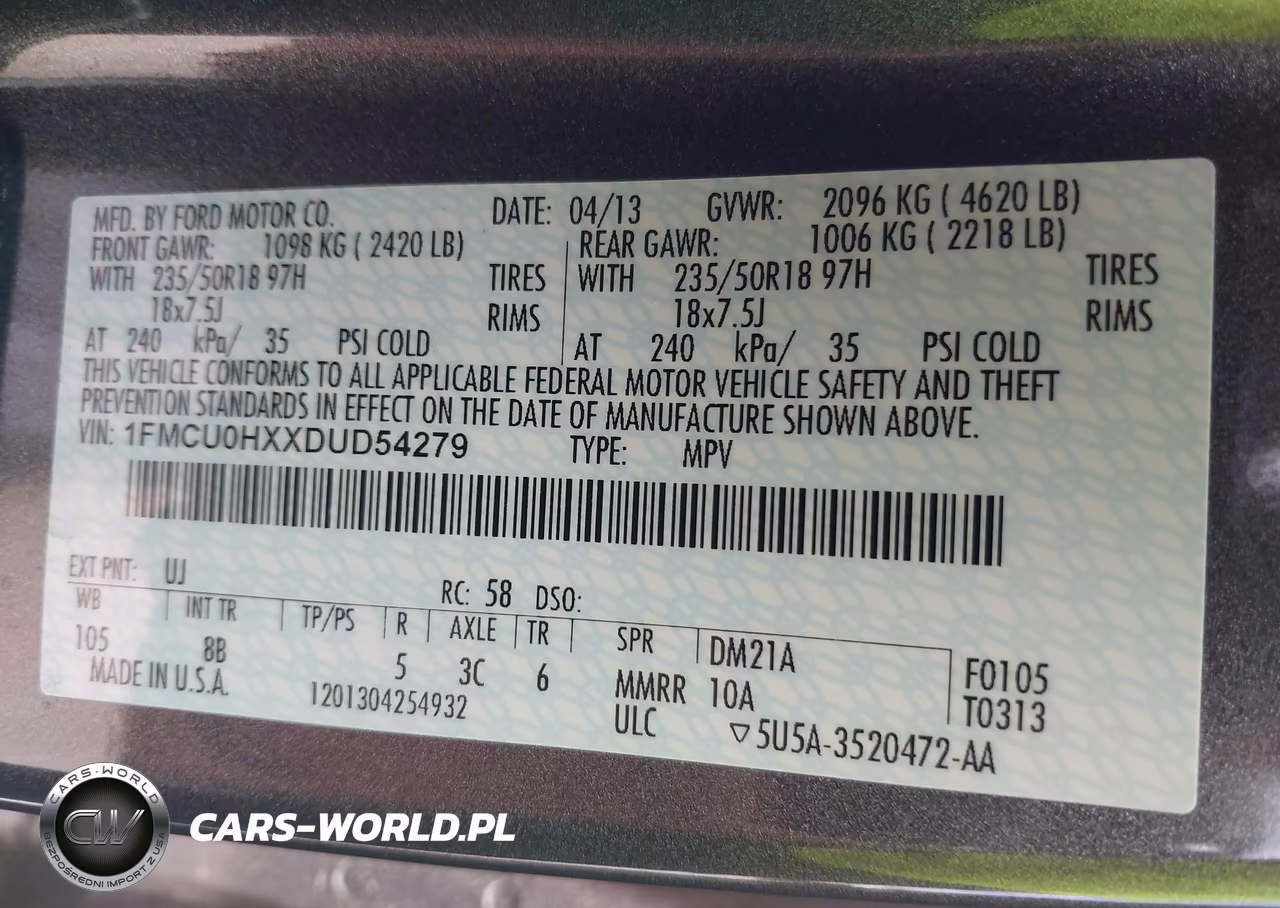 2013 Ford Escape Sel VIN:1FMCU0HXXDUD54279 - 9