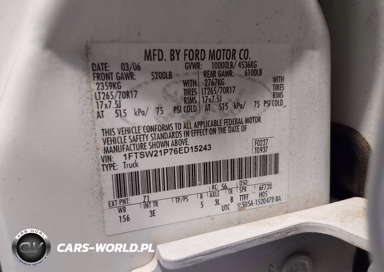 2006 Ford F-250 Lariat-Xl-Xlt VIN:1FTSW21P76ED15243 - 9