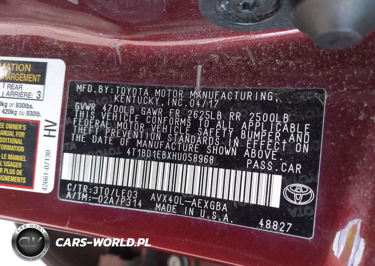 2017 Toyota Avalon Hybrid Xle Premium VIN:4T1BD1EBXHU058968 - 9