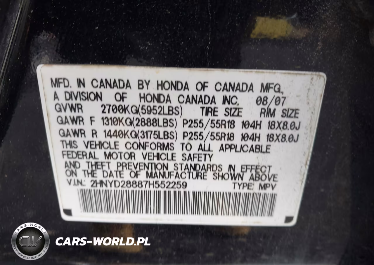 2007 Acura Mdx Sport Package VIN:2HNYD28887H552259 - 9