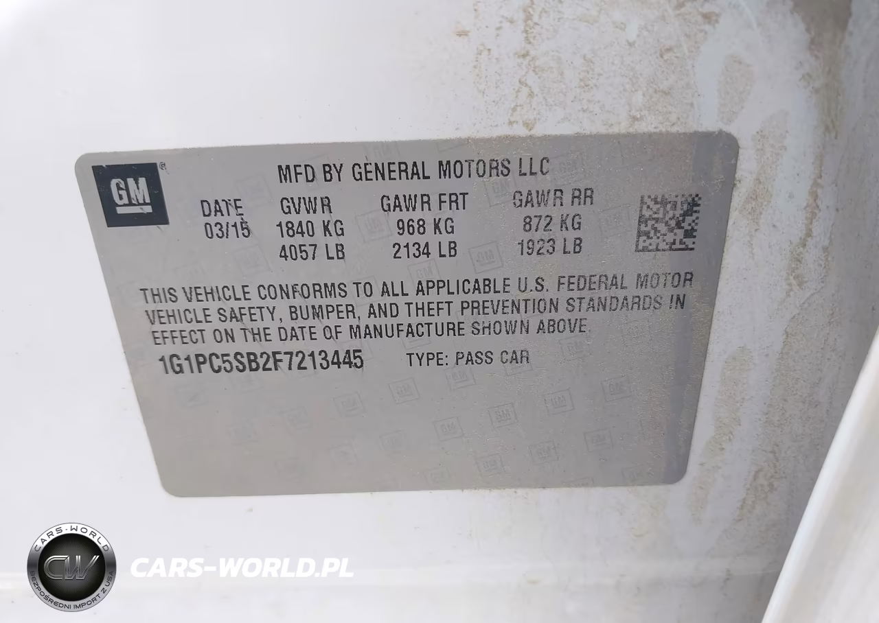 2015 Chevrolet Cruze 1Lt Auto VIN:1G1PC5SB2F7213445 - 9