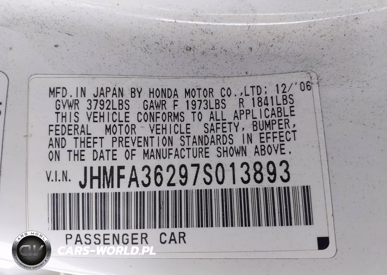 2007 Honda Civic Hybrid VIN:JHMFA36297S013893 - 9