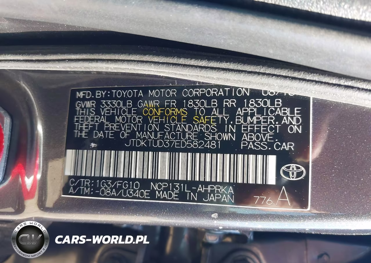 2014 Toyota Yaris L (Tmc-Cbu Plant)-Le (Tmc-Cbu Plant)-Se (Tmc-Cbu Plant) VIN:JTDKTUD37ED582481 - 9