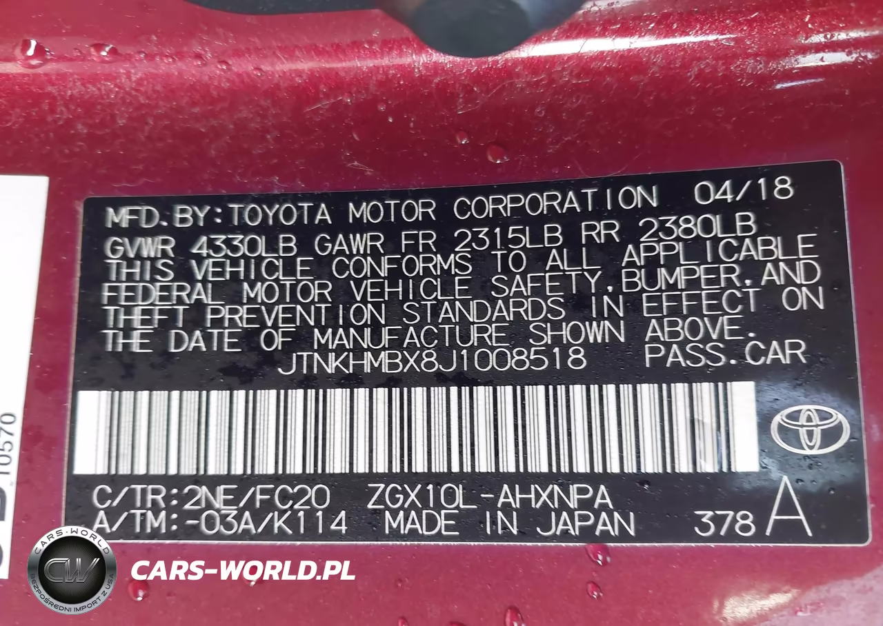 2018 Toyota C-Hr Xle VIN:JTNKHMBX8J1008518 - 9