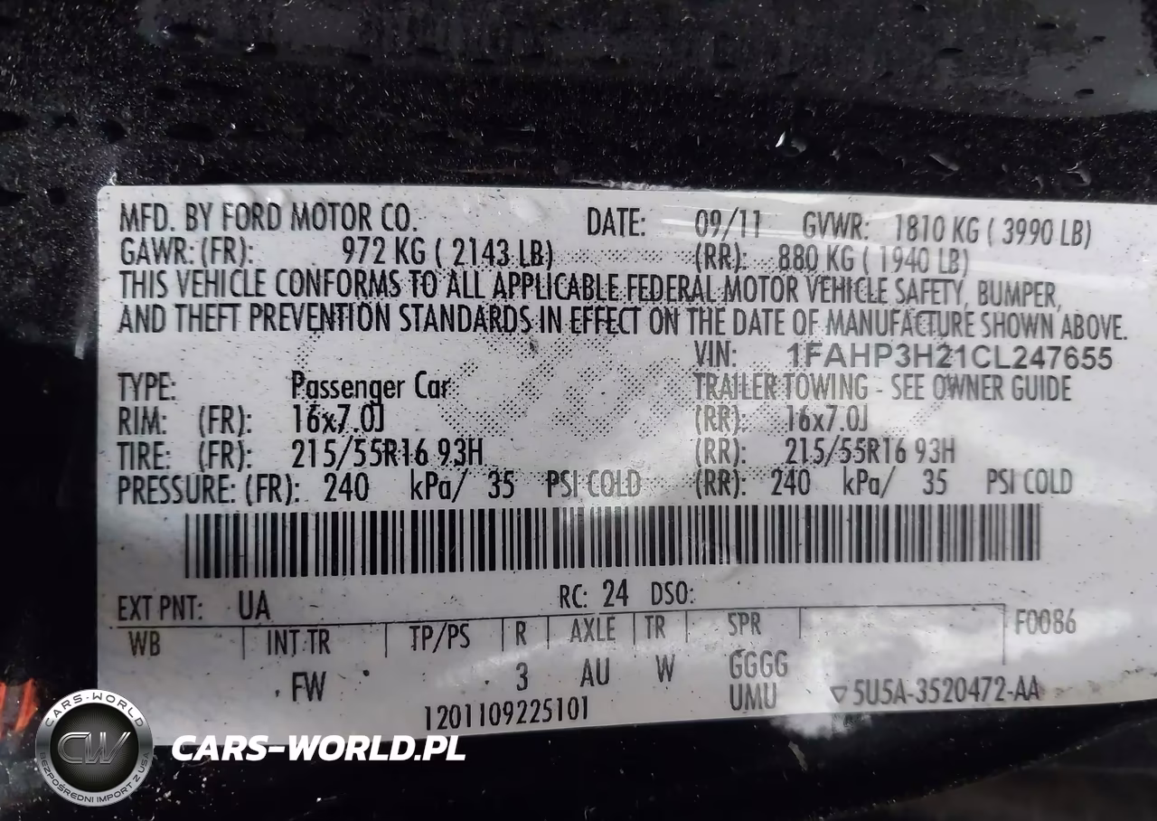 2012 Ford Focus Sel VIN:1FAHP3H21CL247655 - 9