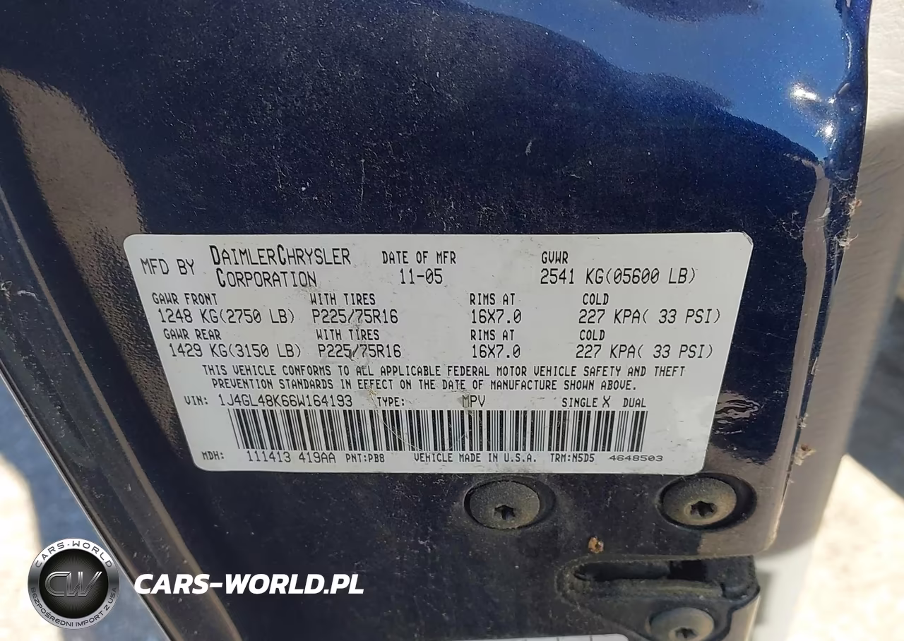 2006 Jeep Liberty Sport VIN:1J4GL48K66W164193 - 9