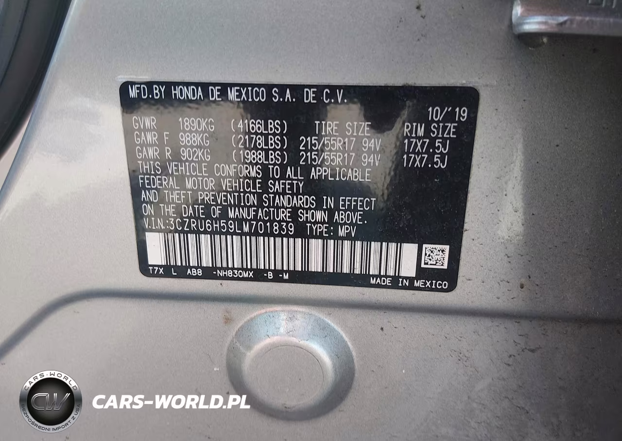 2020 Honda Hr-V Awd Ex VIN:3CZRU6H59LM701839 - 9