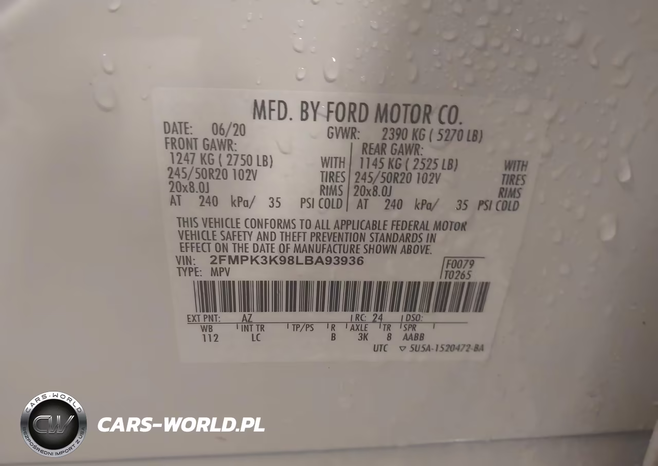 2020 Ford Edge Titanium VIN:2FMPK3K98LBA93936 - 9
