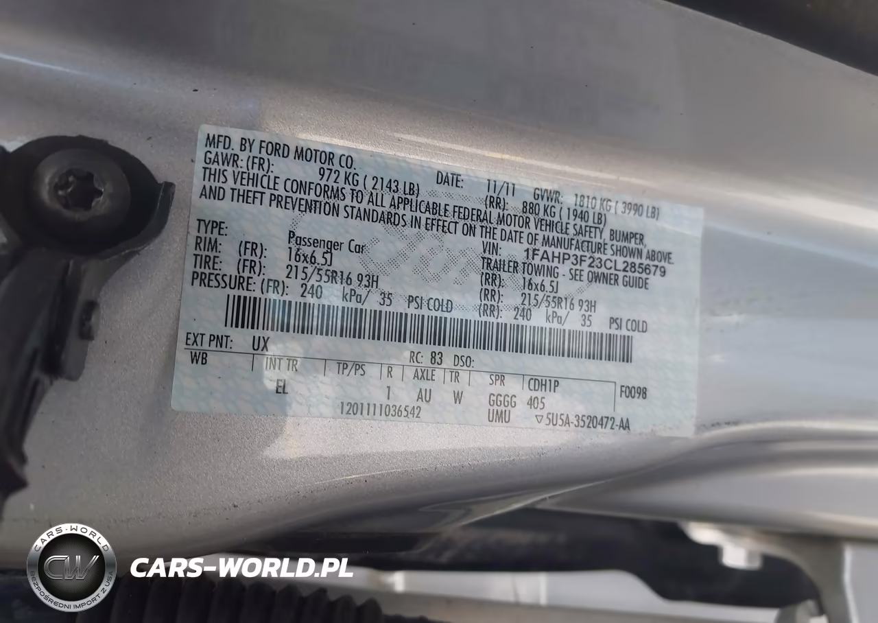 2012 Ford Focus Se VIN:1FAHP3F23CL285679 - 9