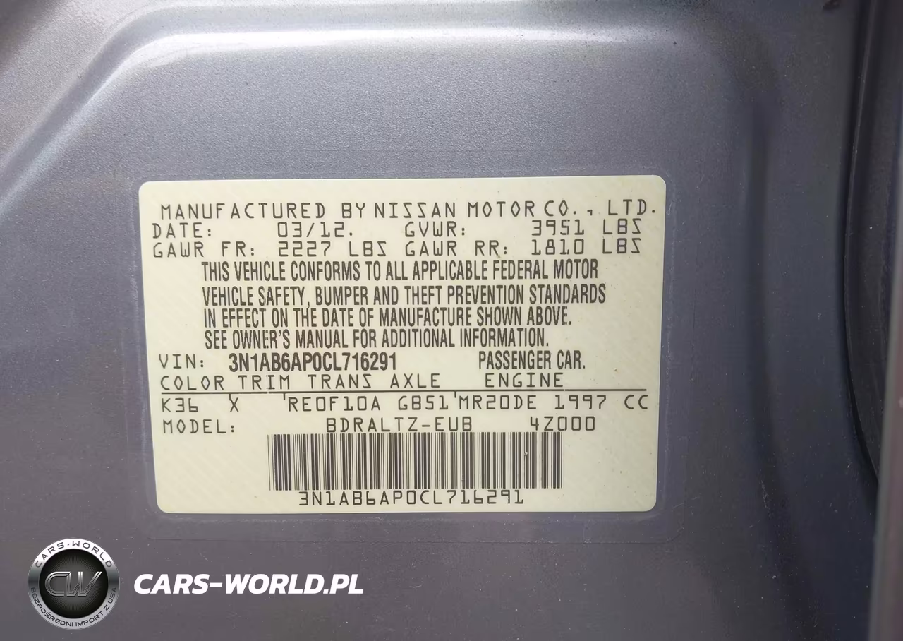 2012 Nissan Sentra 2.0 S VIN:3N1AB6AP0CL716291 - 9
