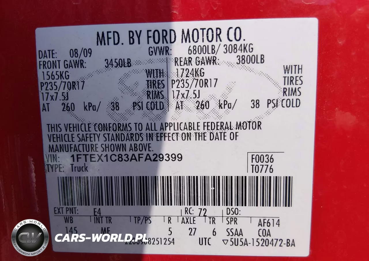 2010 Ford F-150 Fx2 Sport-Stx-Xl-Xlt VIN:1FTEX1C83AFA29399 - 9