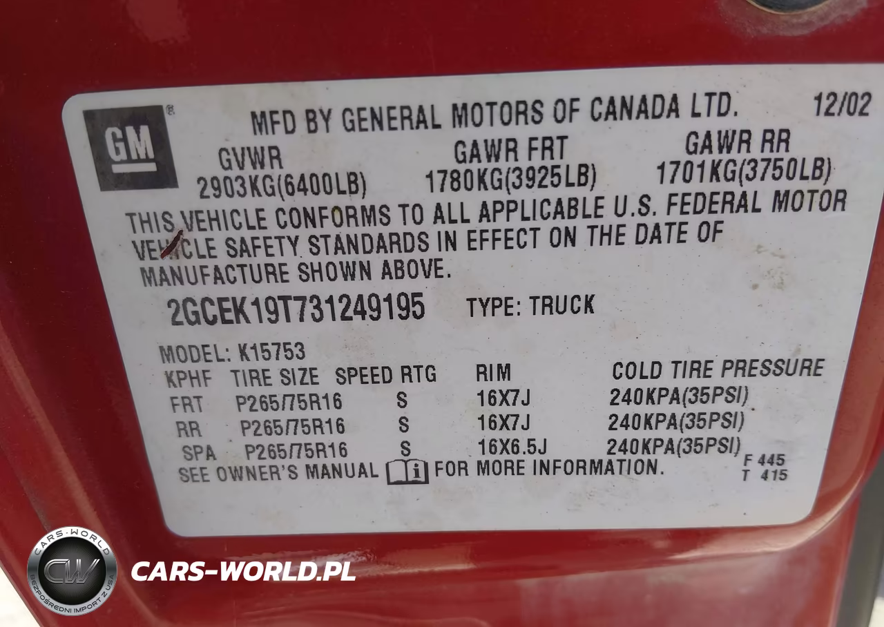 2003 Chevrolet Silverado 1500 Ls VIN:2GCEK19T731249195 - 9