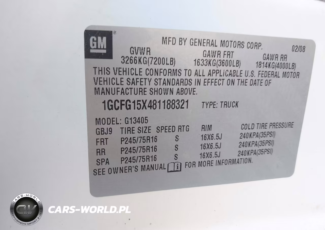 2008 Chevrolet Express Work Van VIN:1GCFG15X481188321 - 9