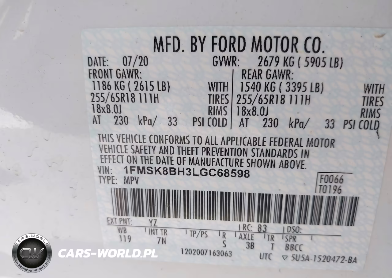 2020 Ford Explorer VIN:1FMSK8BH3LGC68598 - 9