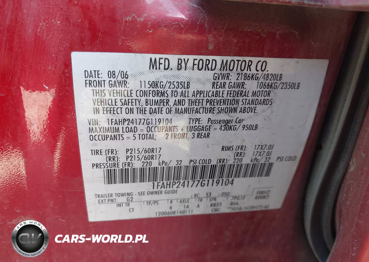2007 Ford Five Hundred Sel VIN:1FAHP24177G119104 - 9