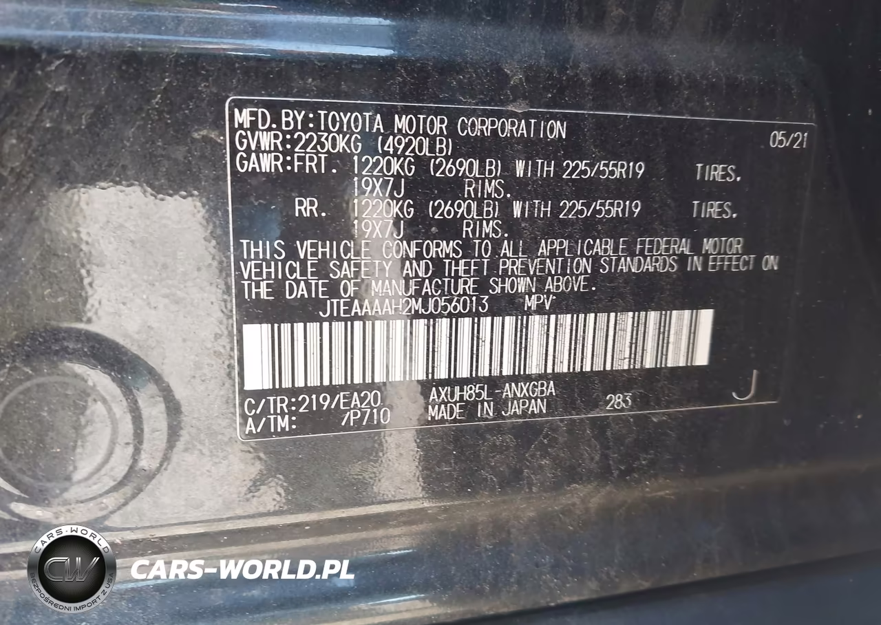 2021 Toyota Venza Xle VIN:JTEAAAAH2MJ056013 - 9