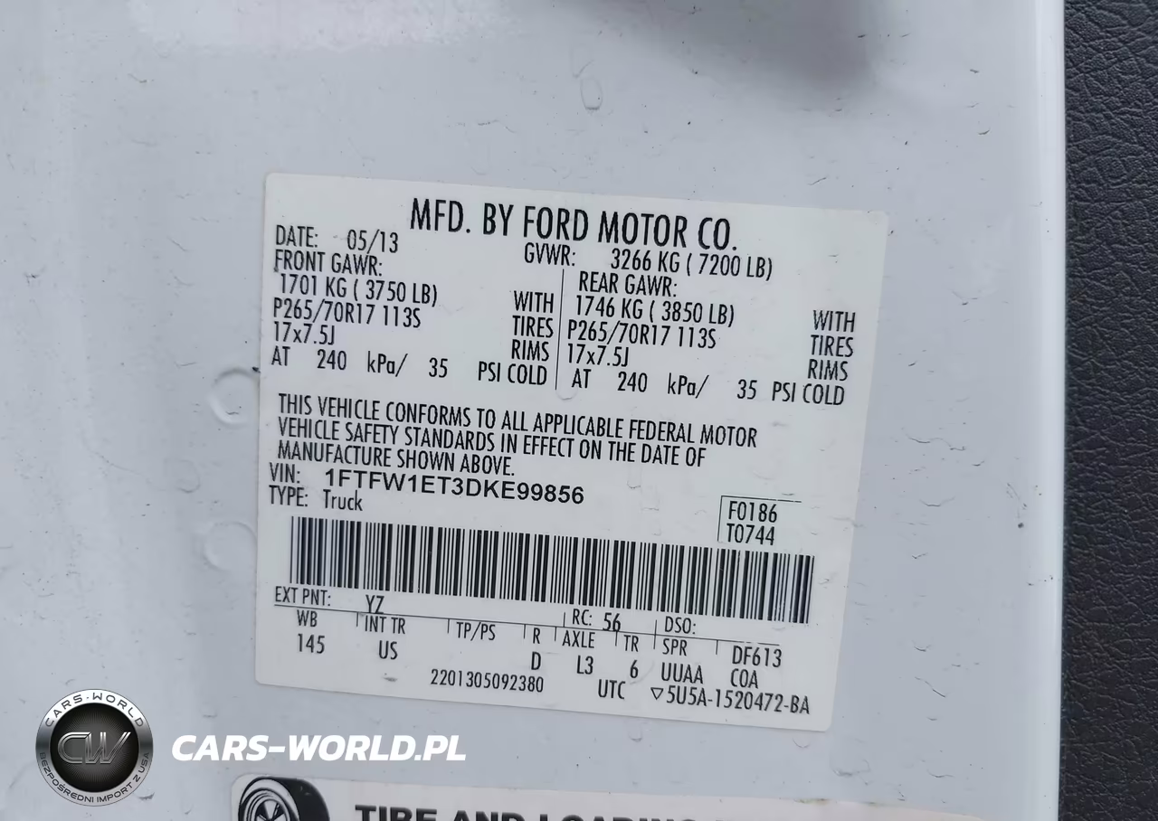 2013 Ford F-150 Xlt VIN:1FTFW1ET3DKE99856 - 9