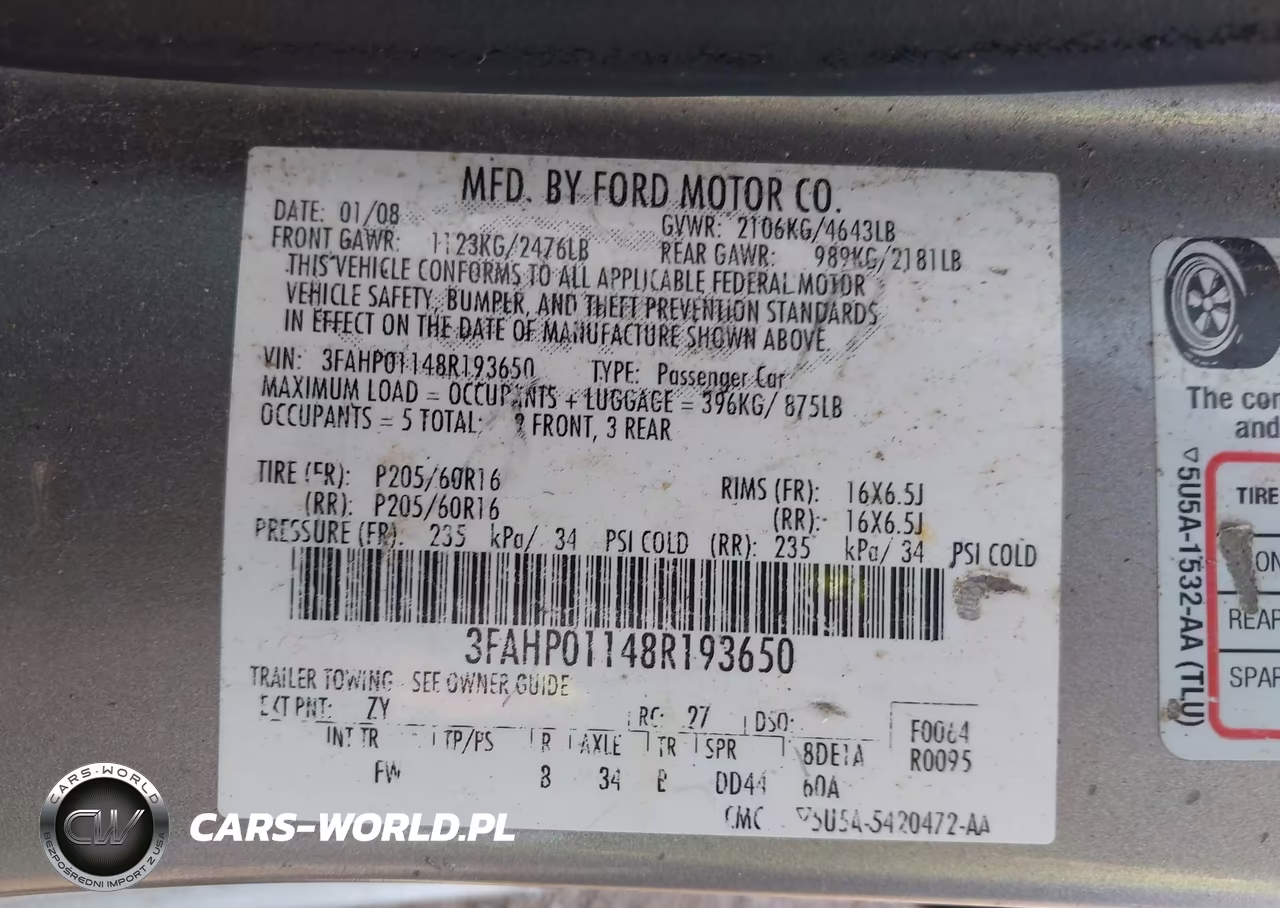 2008 Ford Fusion Se VIN:3FAHP01148R193650 - 9