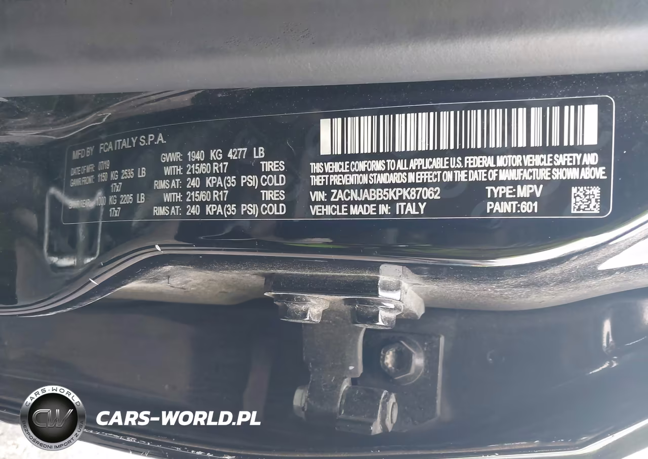 2019 Jeep Renegade Latitude Fwd VIN:ZACNJABB5KPK87062 - 9
