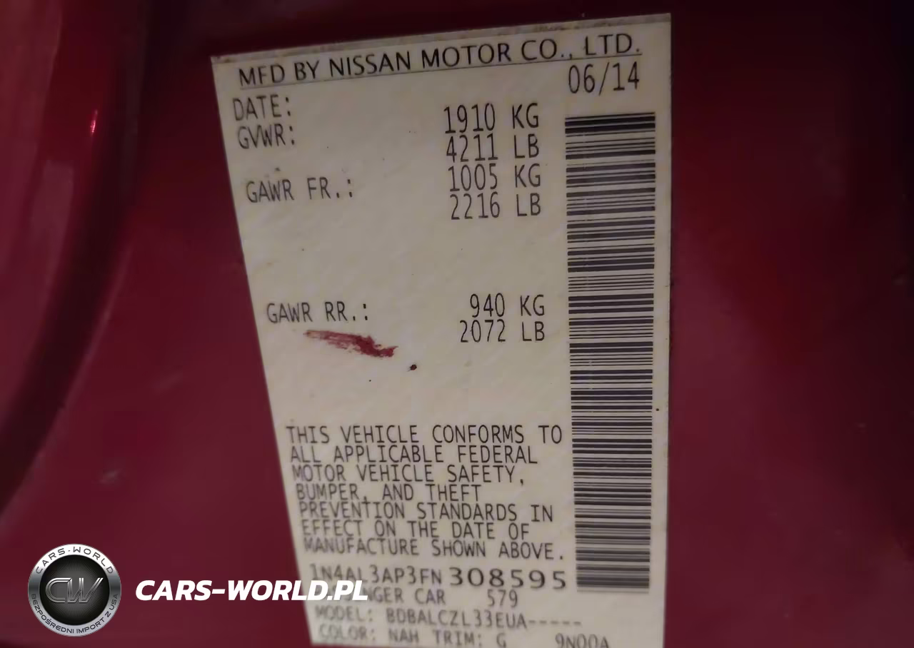 2015 Nissan Altima 2.5 S VIN:1N4AL3AP3FN308595 - 9