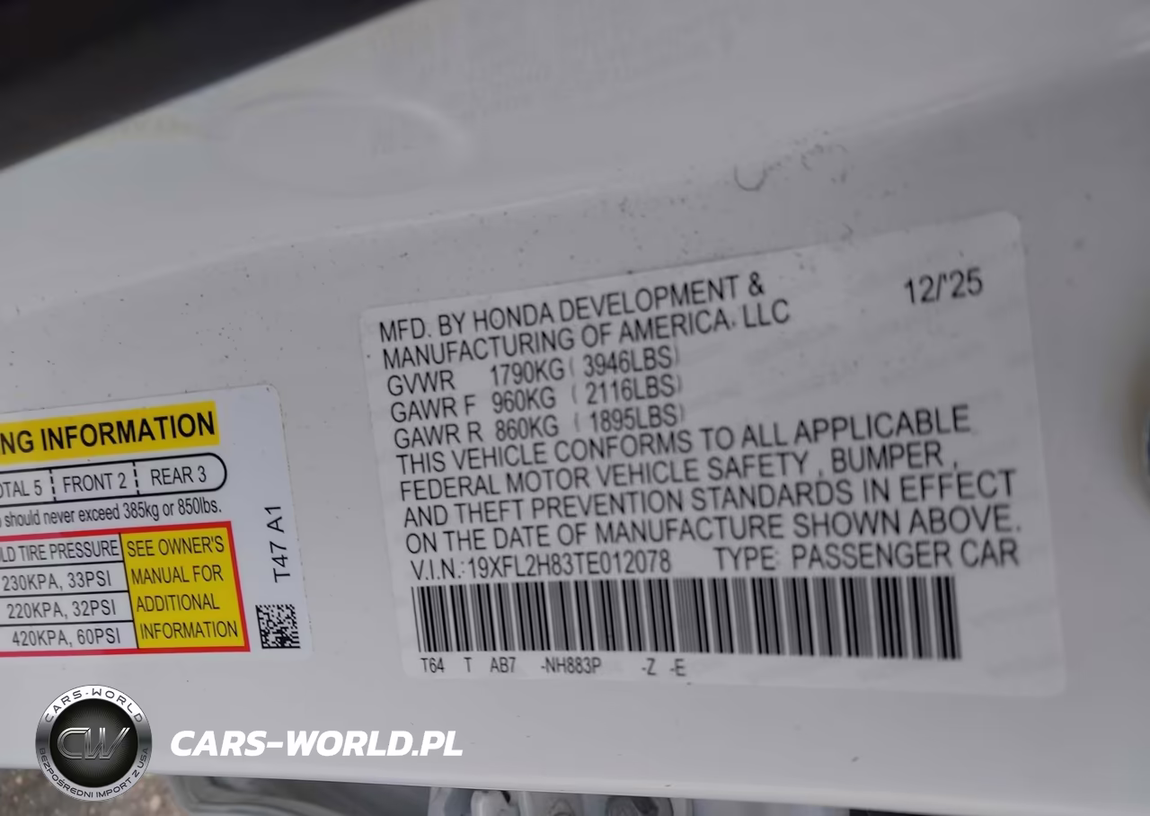 2026 Honda Civic Sport VIN:19XFL2H83TE012078 - 9