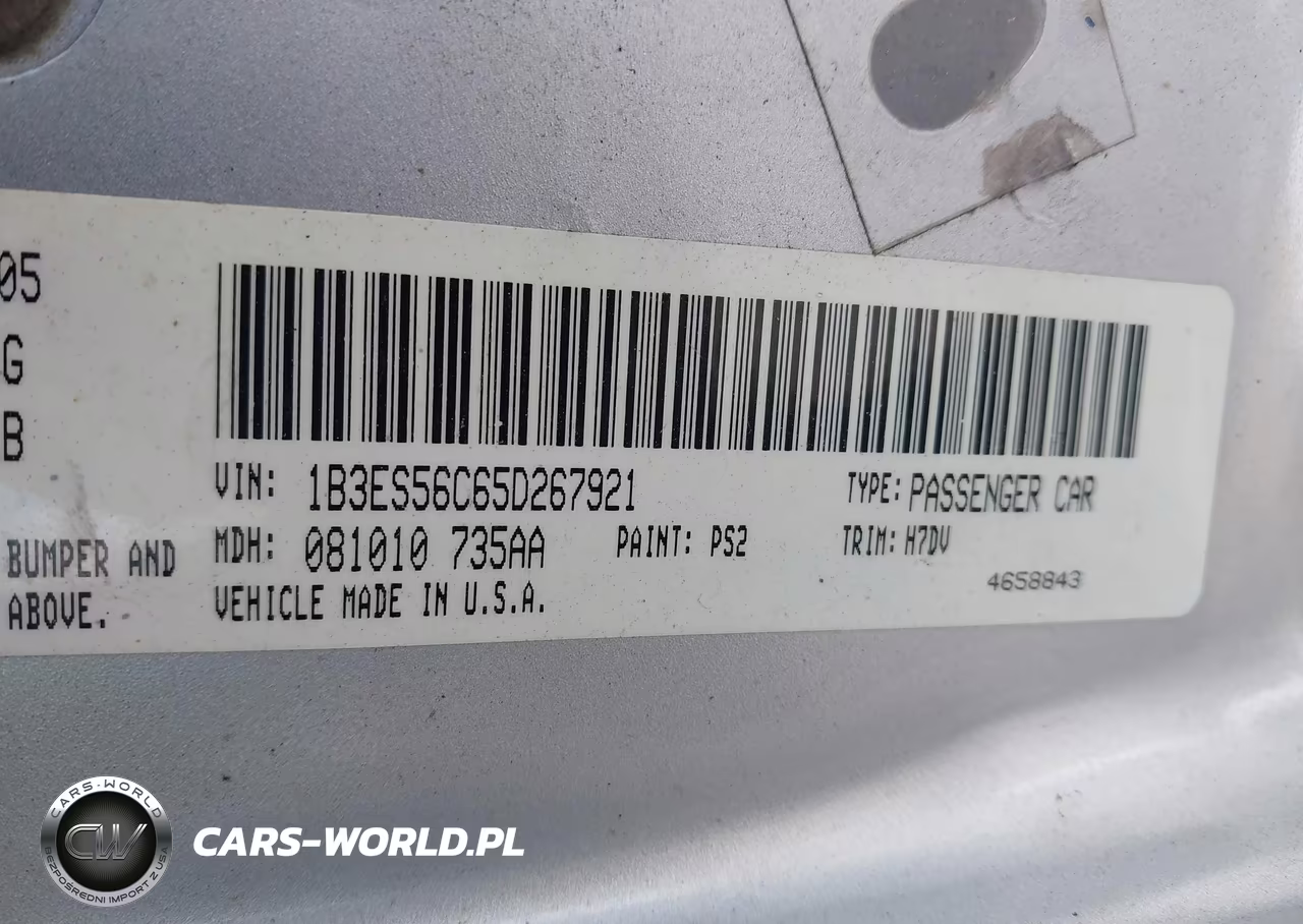 2005 Dodge Neon Sxt VIN:1B3ES56C65D267921 - 9