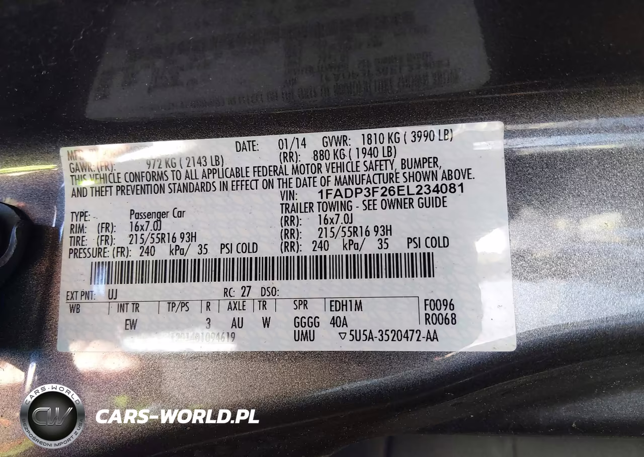 2014 Ford Focus Se VIN:1FADP3F26EL234081 - 9