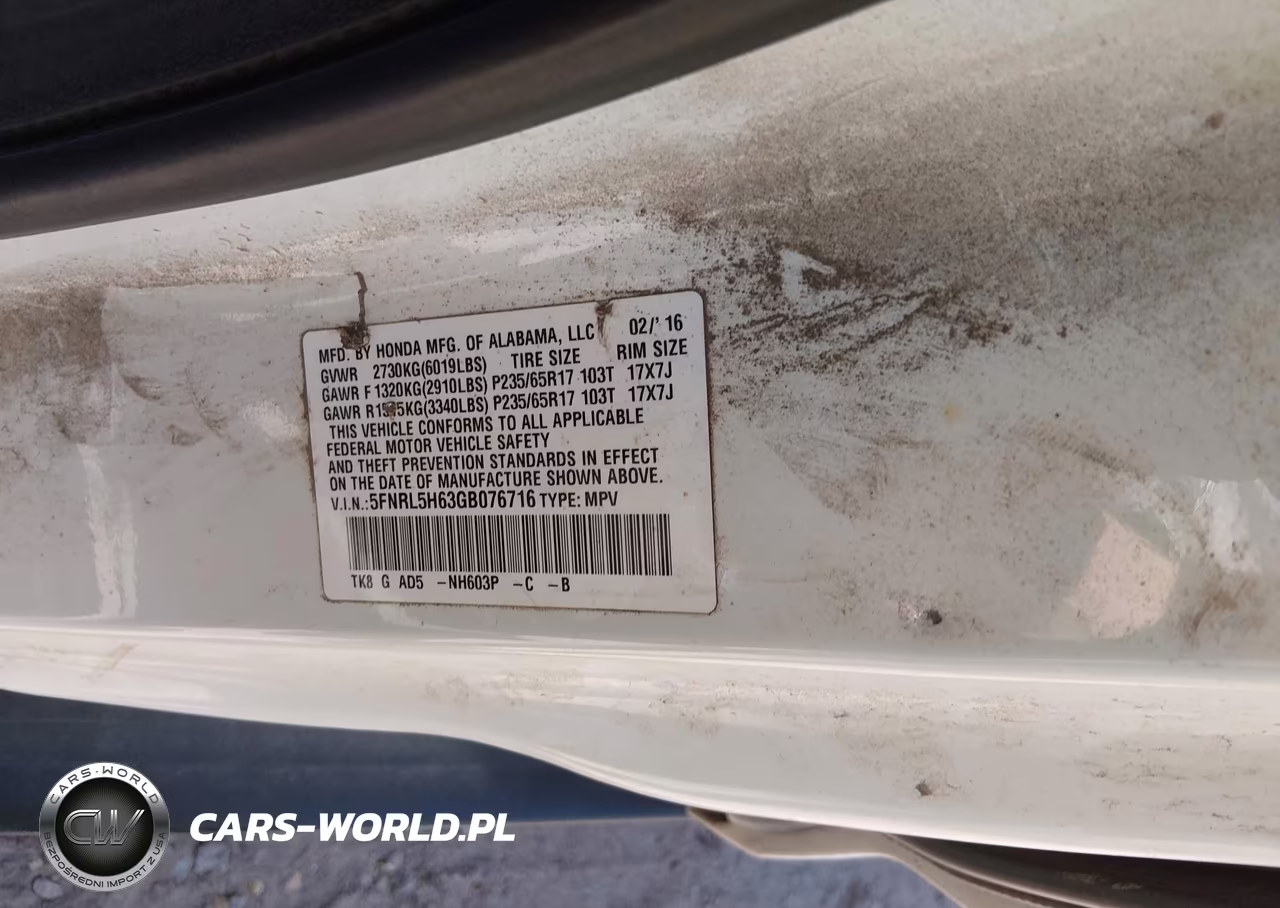2016 Honda Odyssey Ex-L VIN:5FNRL5H63GB076716 - 9