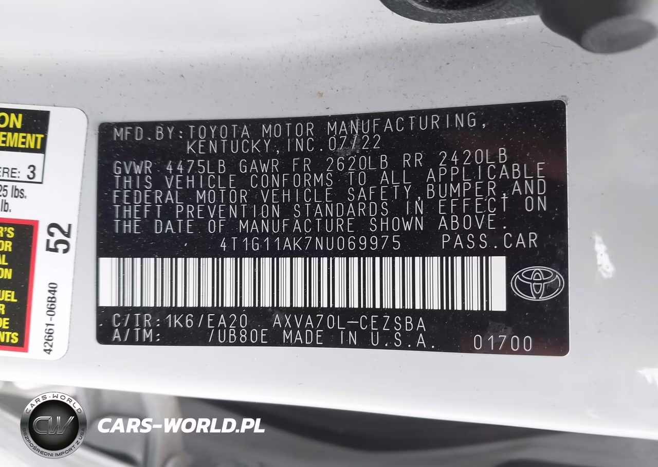 2022 Toyota Camry Se VIN:4T1G11AK7NU069975 - 9
