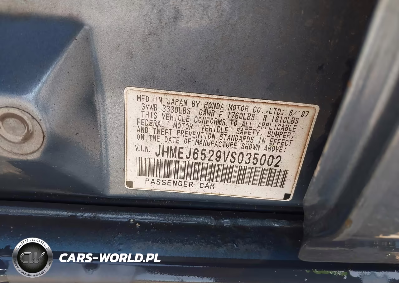 1997 Honda Civic Dx VIN:JHMEJ6529VS035002 - 9