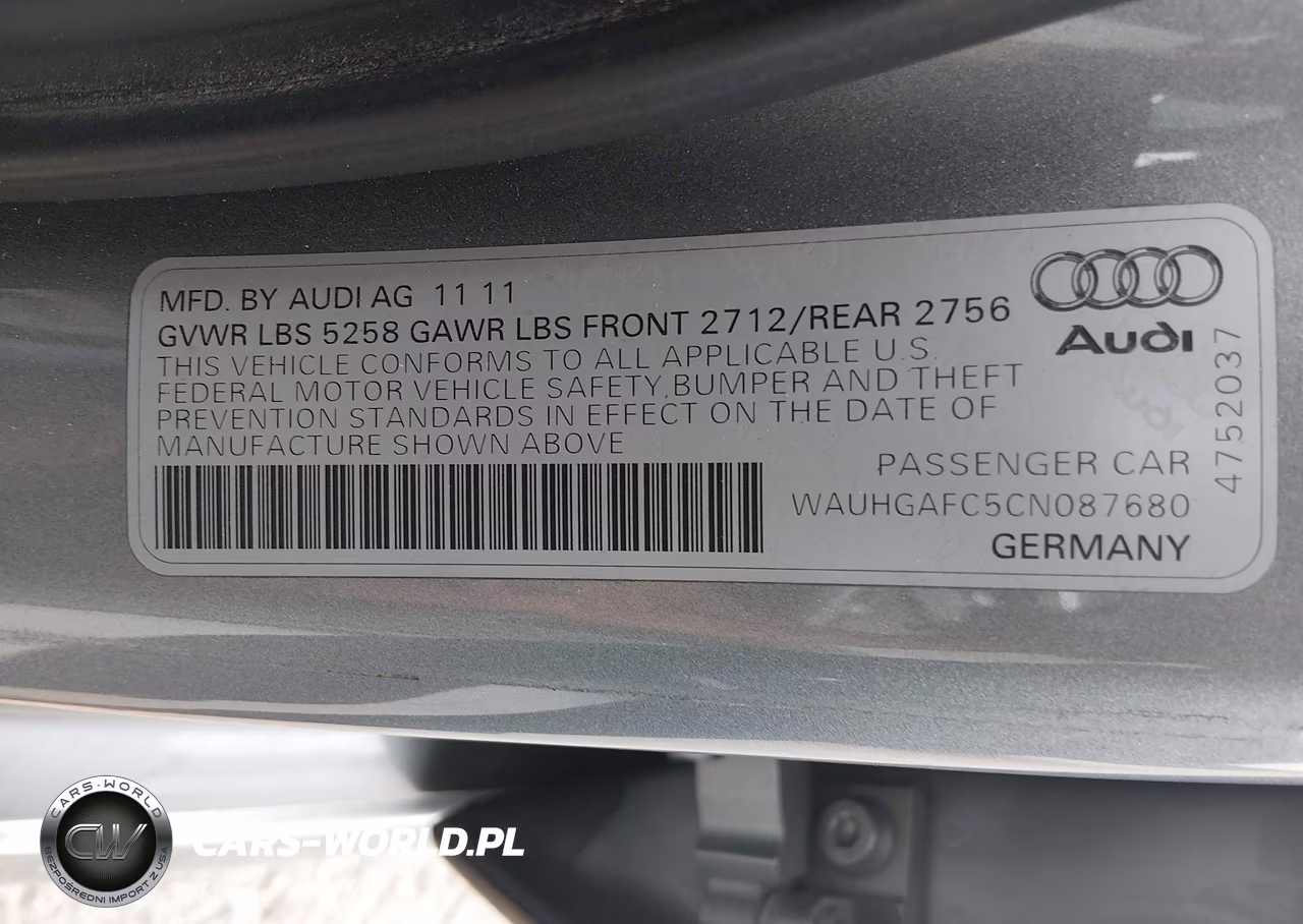 2012 Audi A6 3.0 Premium VIN:WAUHGAFC5CN087680 - 9