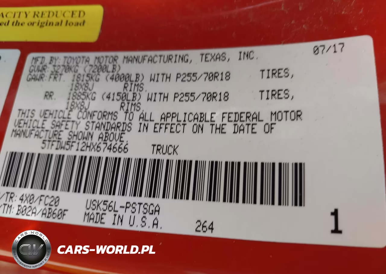 2017 Toyota Tundra Sr5 5.7L V8 VIN:5TFDW5F12HX674666 - 9